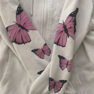 Butterfly zip up hoodie